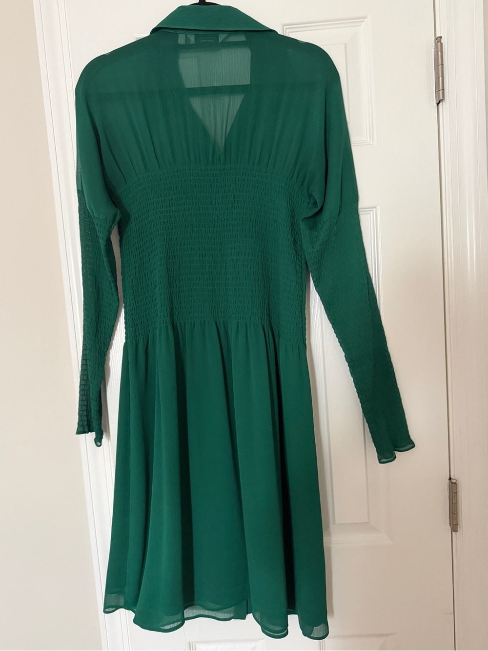 & Other Stories Emerald Green Smocked Shirt Dress - Picture 2 of 2